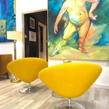 Paire de fauteuils lounge rétro Parabola