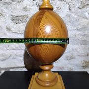 Vintage turned pine table lamp - Maison Verdière - 1970s/80s