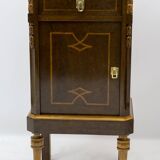 Pair of Liberty Italian Thuja Briar and Pink Portugal Marble Bedside Tables