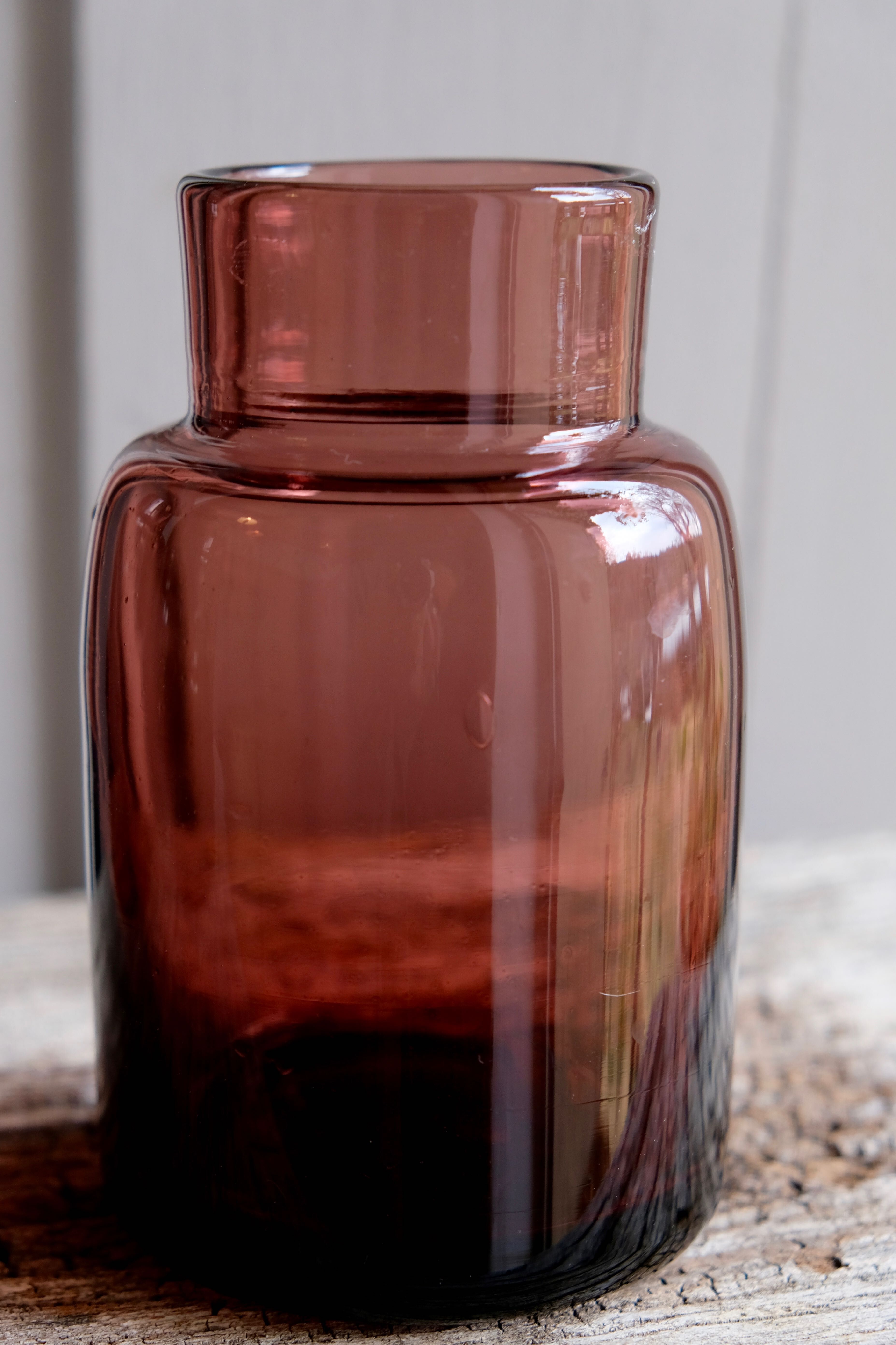 Set 5 vases in blown glass art glass ALLEX, Drôme