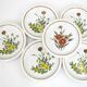 6 small white stoneware dessert plates - floral decoration - Country Charm Collection