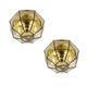 Pair of mid-century minimalist iron & glass flush mounts / ceiling lamps from limburg, germany, 1960