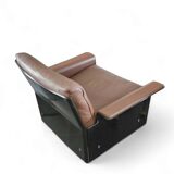 2 xBlack Shell & brown Leather 620 Chair Lounge Chair by Dieter Rams