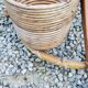 Rattan and bamboo plant holder from the 50s