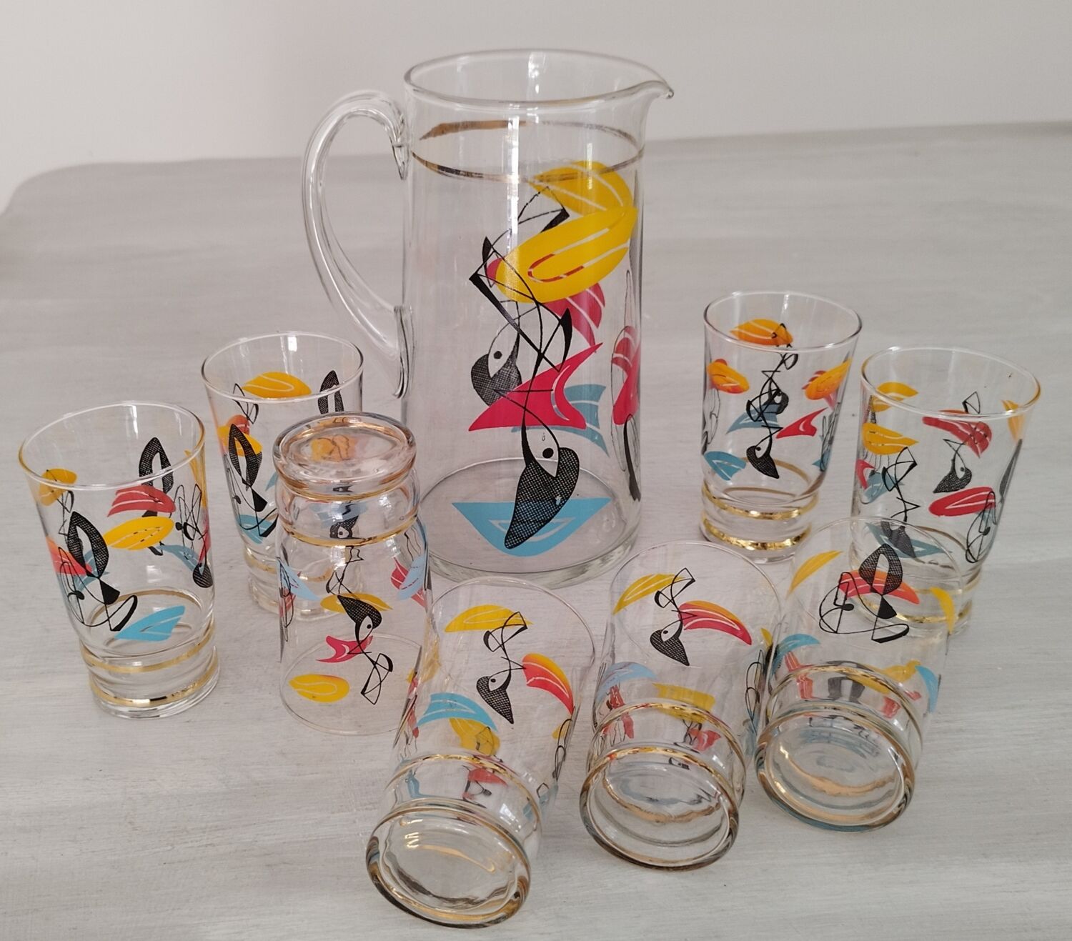 Vintage orangeade glass service
