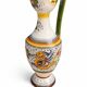 Italian majolica vase jug from Deruta, hand-painted ceramic, signed, 25 cm.