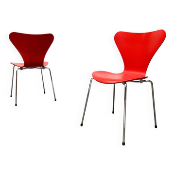 Set of chairs model 3107 by Arne Jacobsen for Fritz Hansen, Denmark, 1997