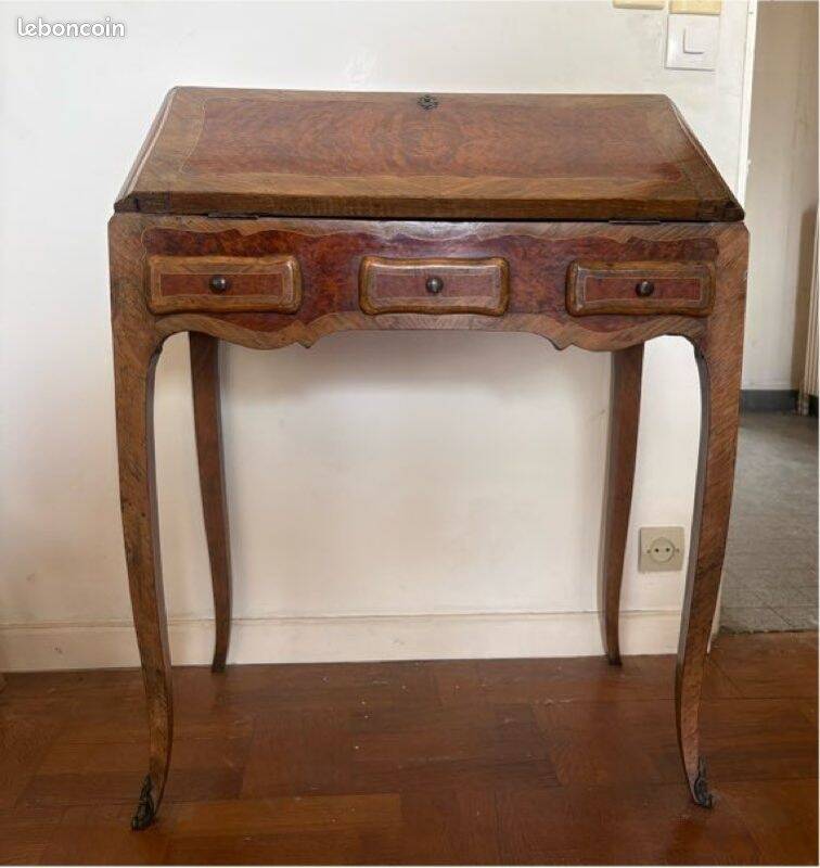 Old secretary with marquetry slope