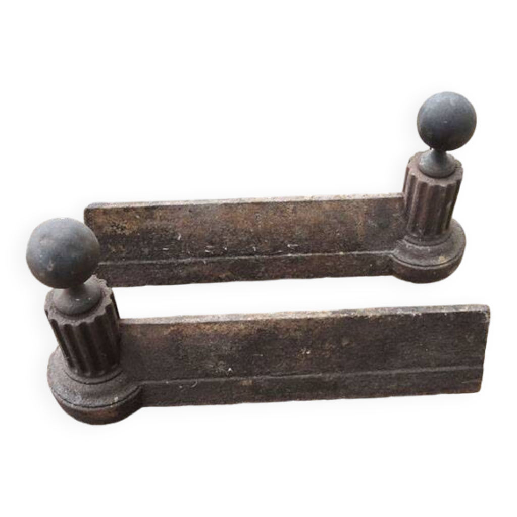 Paire De Chenets Fonte Anciens – XIXe Siècle – Pour Cheminée – Parfait état