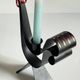 Vintage suede metal rooster-shaped candlestick