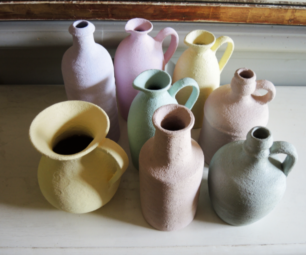 Decanter effect terracotta pastel gray