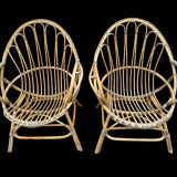 Pair of rattan armchairs from the 60s