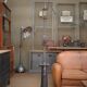 Old gas pump floor lamp in cast iron metal and glass 1930