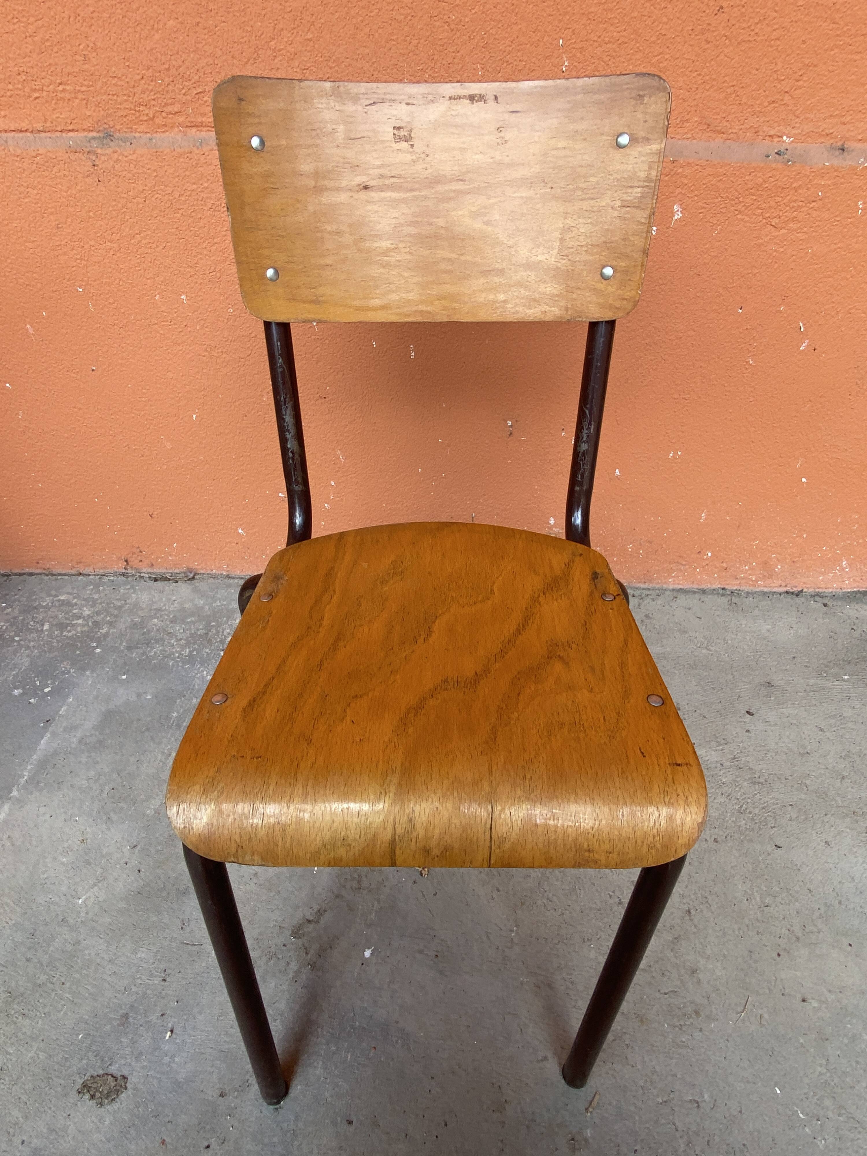6 chaises école Mullca vintage 60s