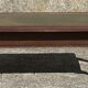 Vintage English coffee table in oak and green leather – 1950s/60s