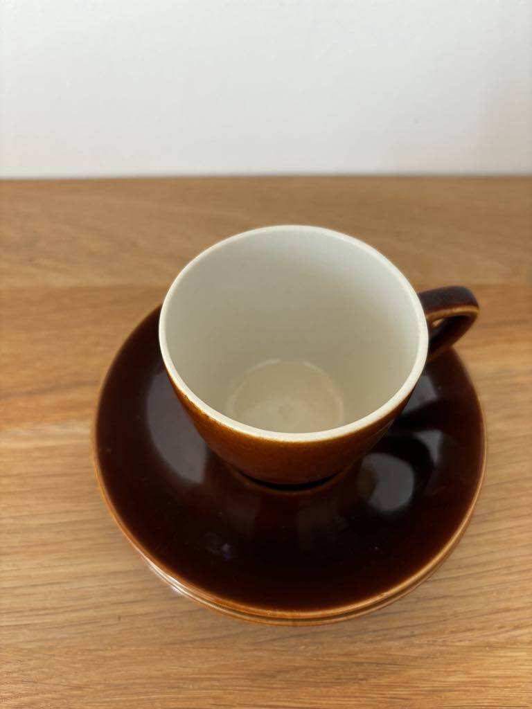 4 cups 5 saucers brown bistro style Villeroy and Boch