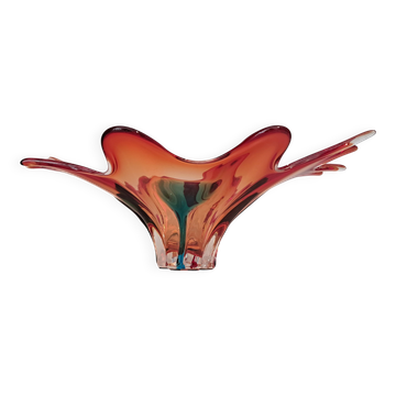 Large multi-layered Murano glass centrepiece bowl from the 1970s.