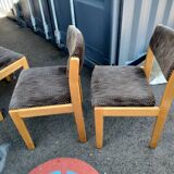 6 chaises ancienne vintage design scandinave pieds compas