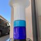 Lampe verre bleue design italien 1970