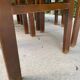 6 Scandinavian Baumann chairs in solid wood and beige fabric.