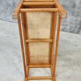 Vintage Oak Entryway Bench with Straps