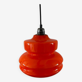 Vintage pendant light in orange opaline