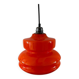 Vintage pendant light in orange opaline