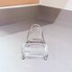 Porte-toast en argent massif Art Déco avec plateau assorti, beurrier en cristal et couteau.