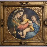 Virgin on the Chair by Raphael: Lithograph from the late 19th century.