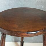 Vintage turned solid wood tripod stool