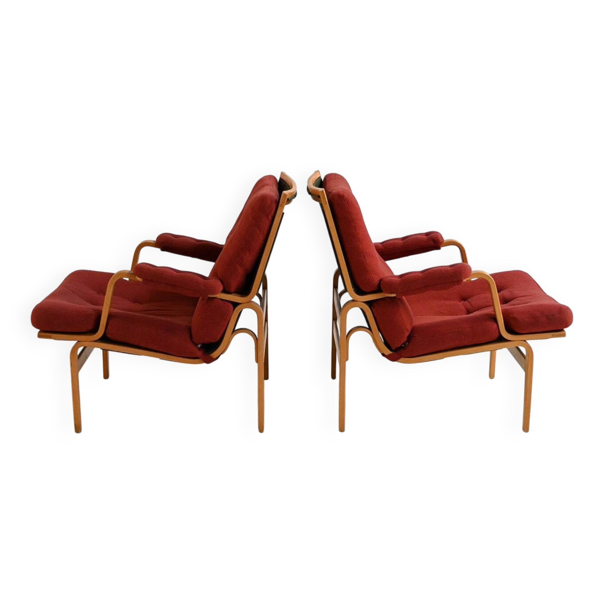 Pair of “Ingrid” armchairs by Bruno Mathsson for Dux, 1960s