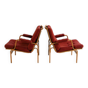Pair of “Ingrid” armchairs by Bruno Mathsson for Dux, 1960s