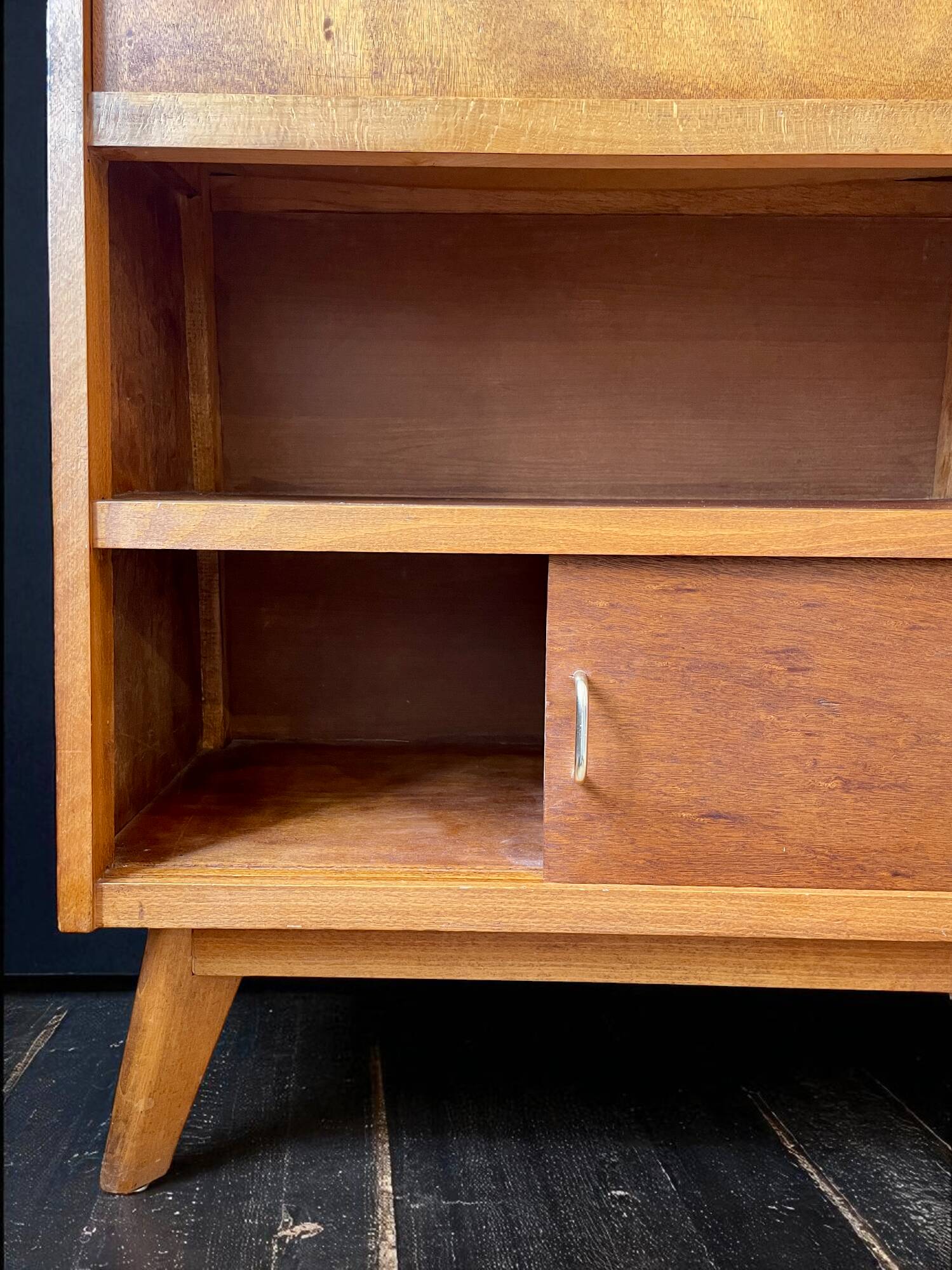 Secrétaire vintage pieds compas en bois