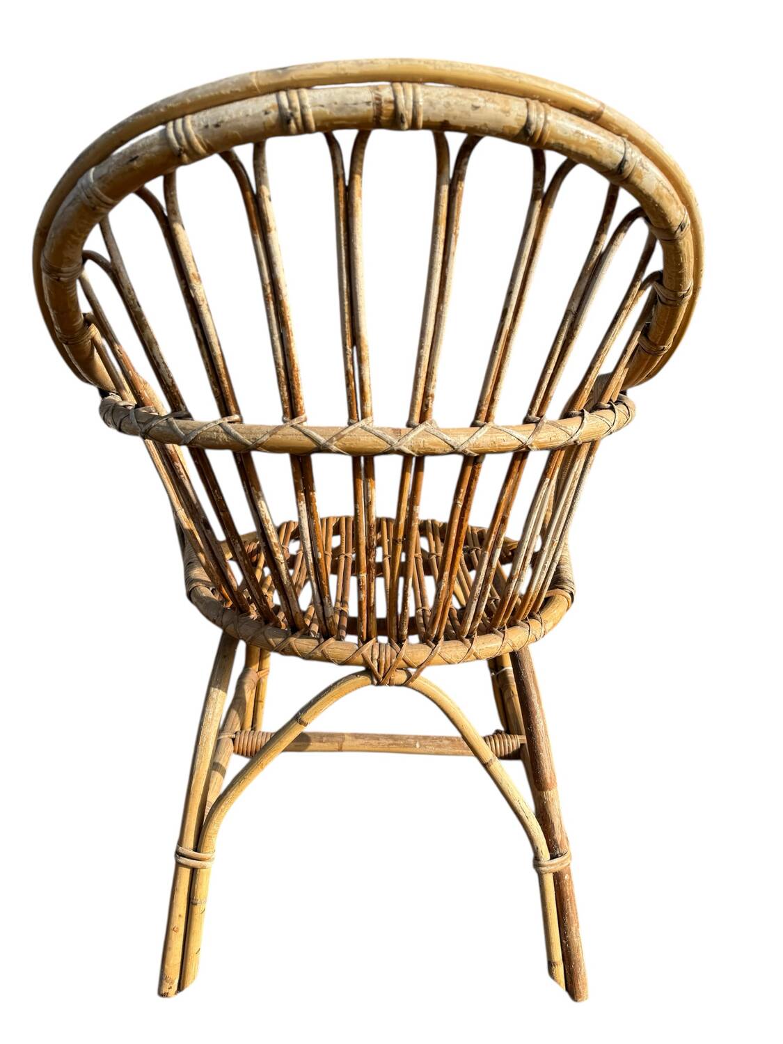 Set of 4 rattan armchairs from the 1960s, France.