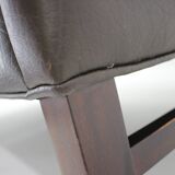 1970s danish 2-seater sofa in dark brown leather