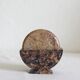 Set of 6 vintage stone/marble coasters and case
