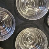 10 anciennes coupes à champagne en cristal gravé ciselé