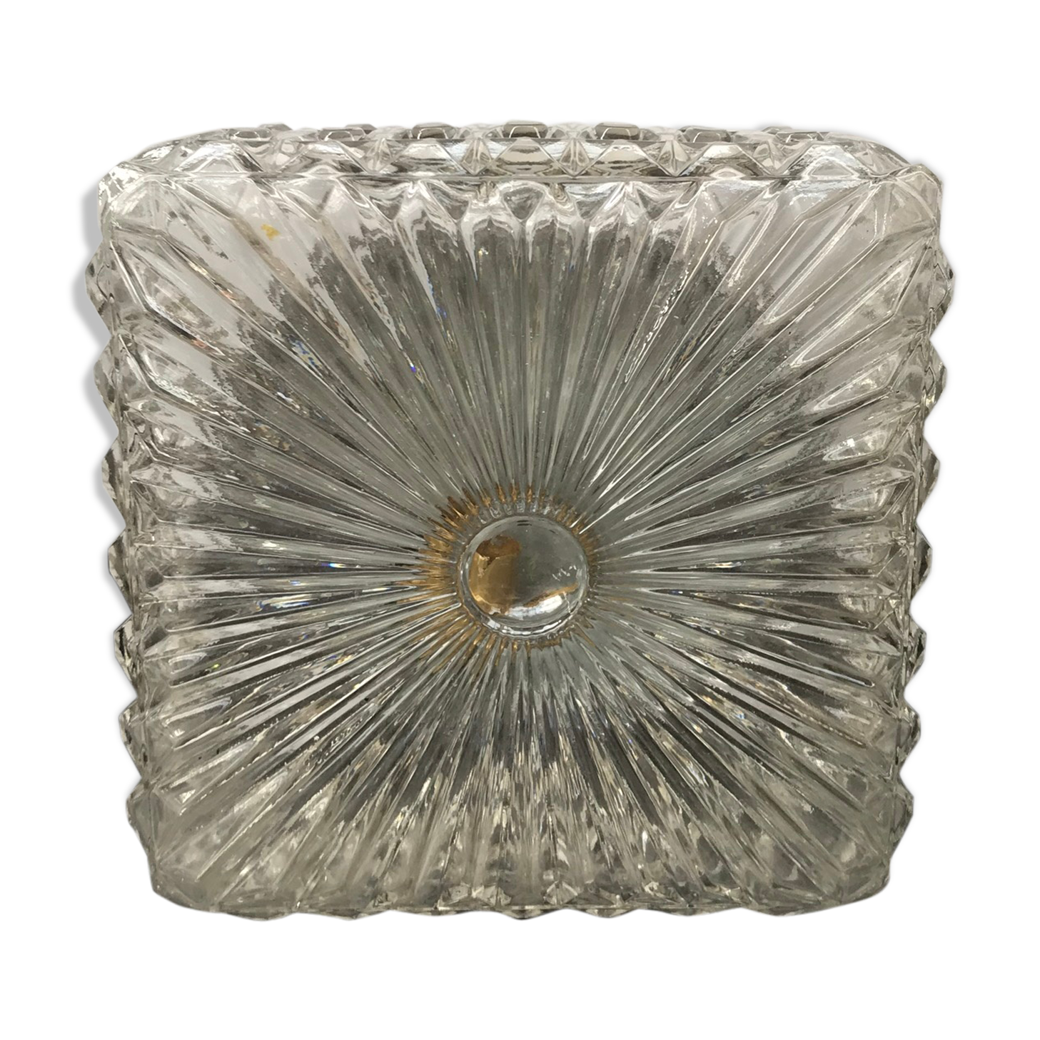 Ancient Applied Brush Glass Moulded Glass - Vintage Metal Support