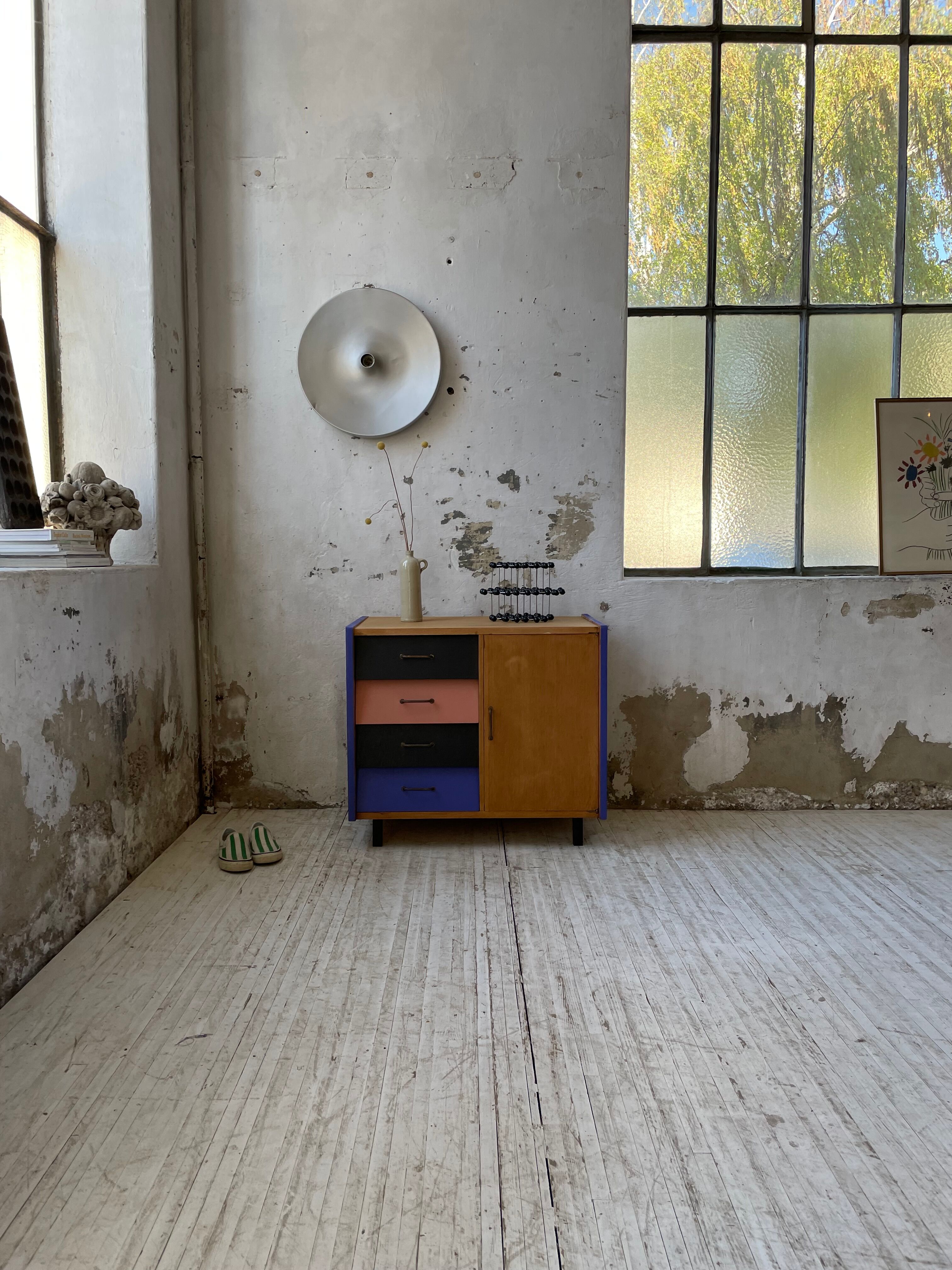 Meuble commode colorée années 60
