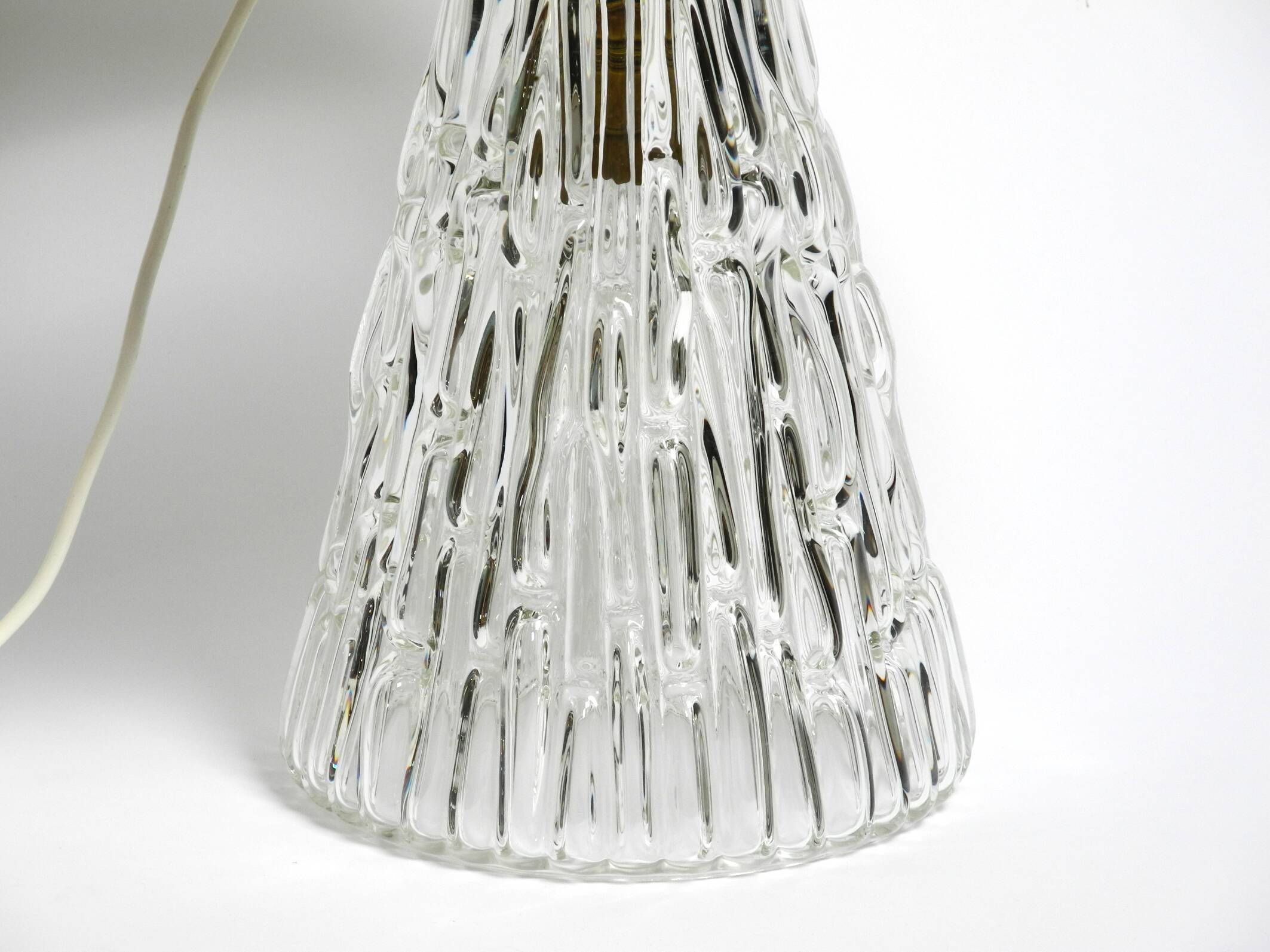 Heavy large Mid Century Modern glass table lamp by Rupert Nikoll Vienna | h
