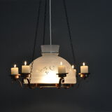 Scandinavian copper ceiling lamp with candles