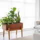 Teak and Beech Planter with Zinc Coating, Denmark, 1950s
