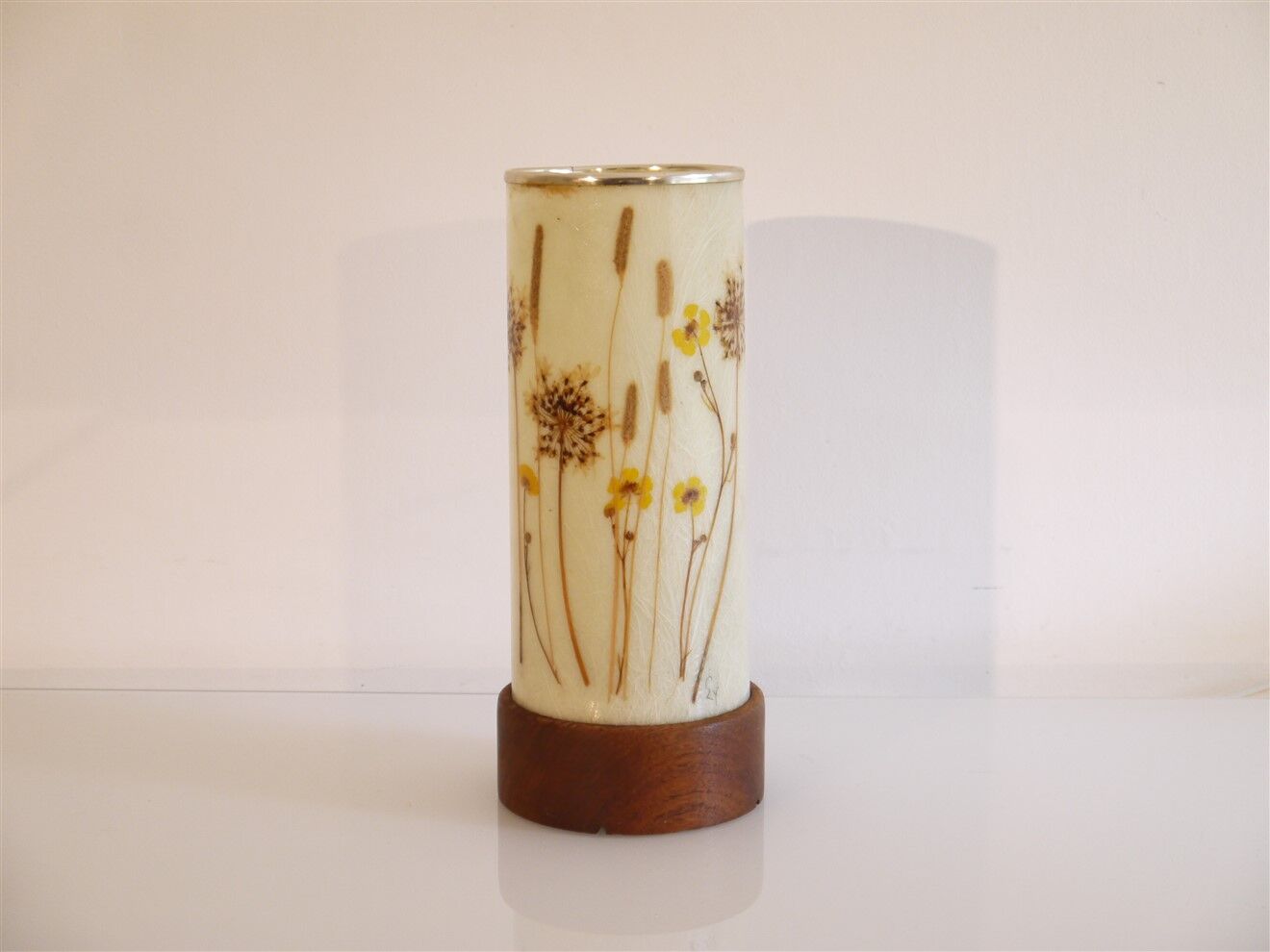 Scandinavian teak and fiberglass lamp 1970