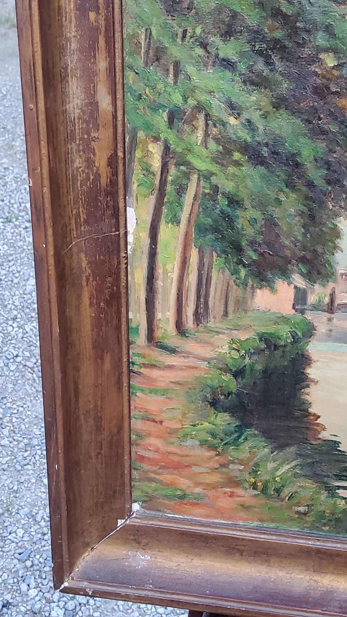 Oil on landscape panel Étampes May 1929 CLAUDE MIRBEL