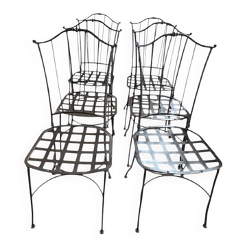 6 chaises fer forgé artisanales provençale