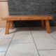 Table basse pin pieds compas vintage années 70-80