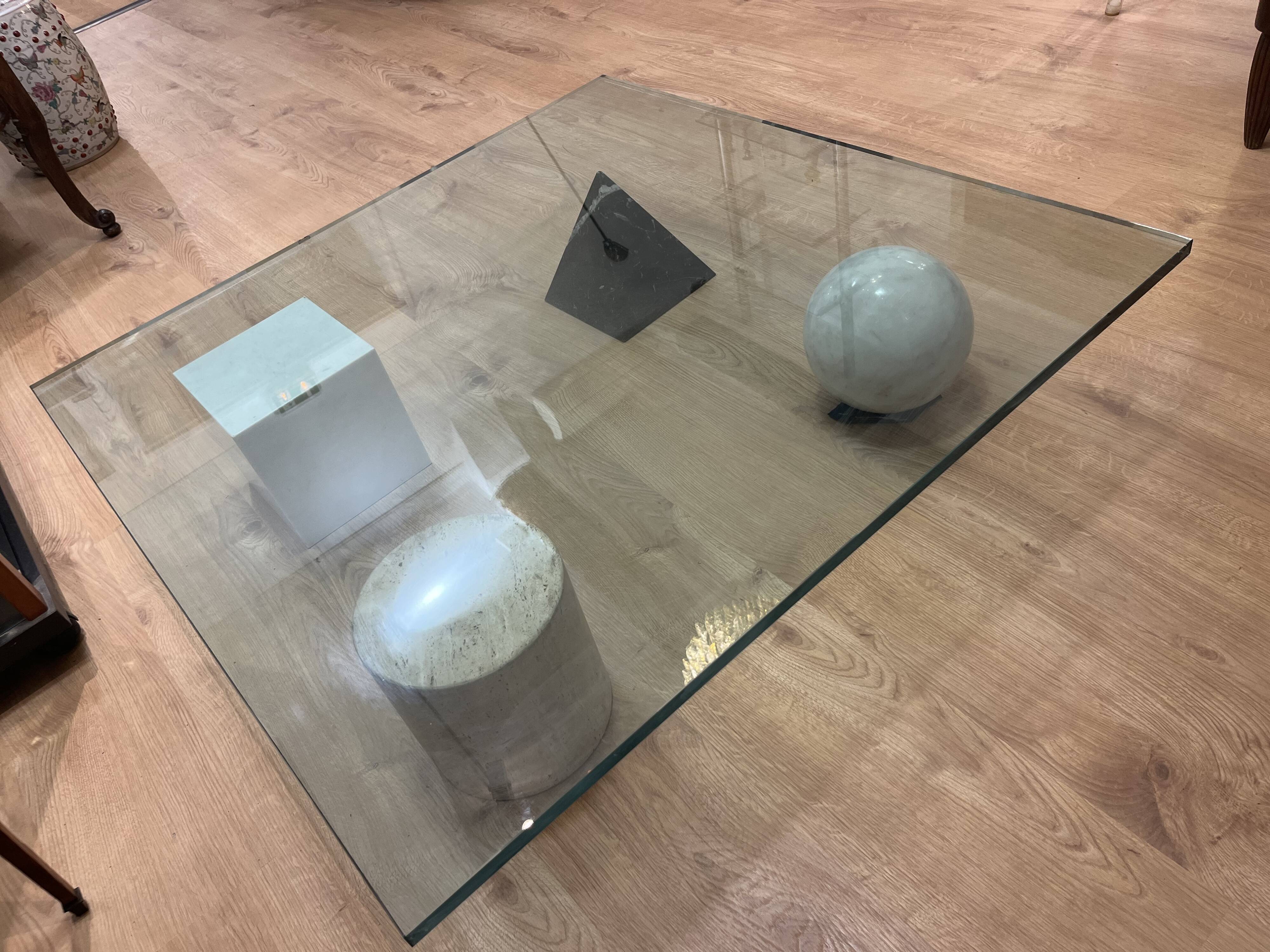 Coffee table design martinelli luce "metafora", lella & massimo vignelli