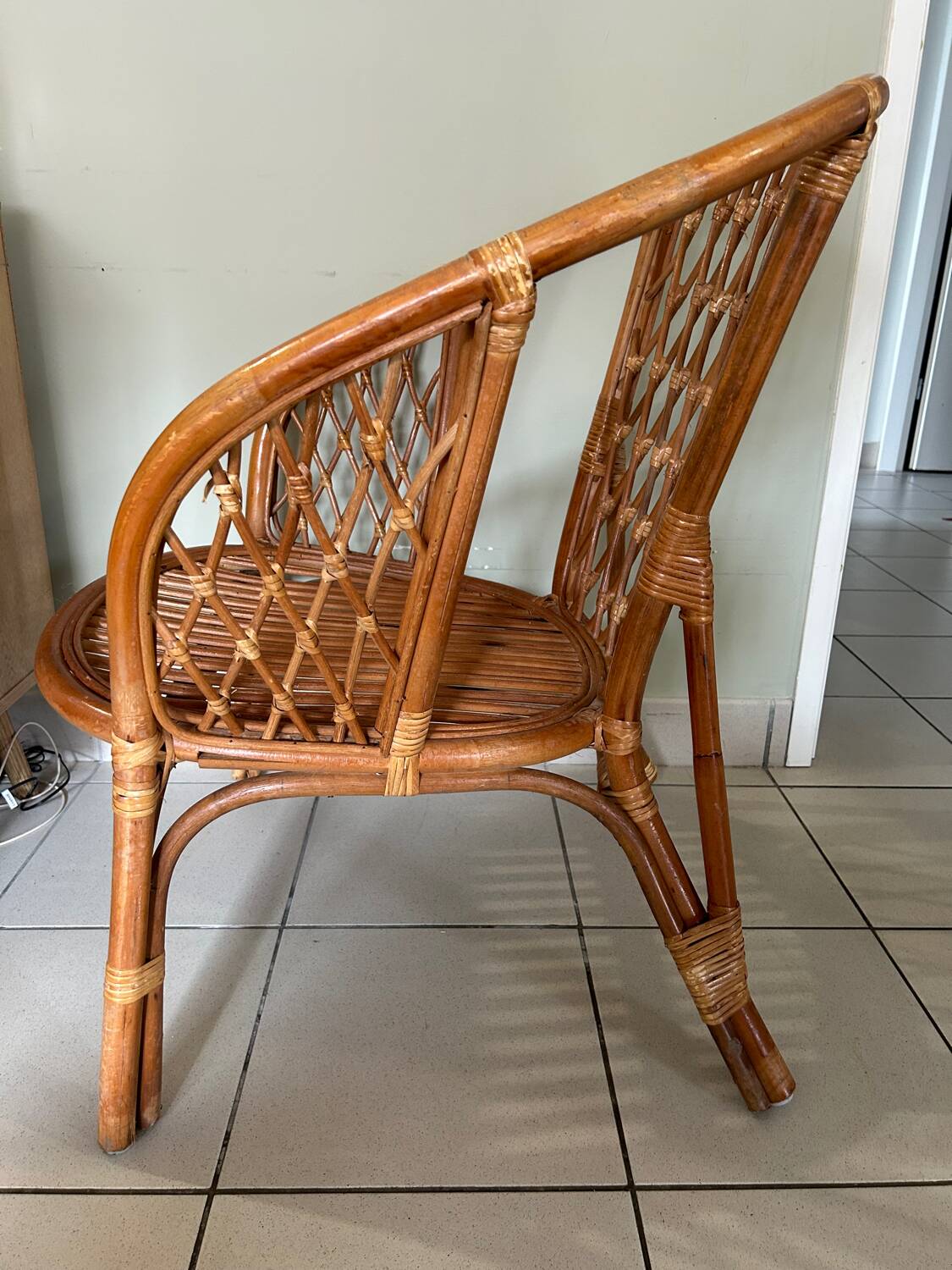 Vintage rattan armchair