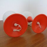 Glass and Plastic Tulip Bedside Lamps, 1970s, Set of 2