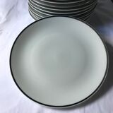 Flat plate bavaria bordered silver - hand painted